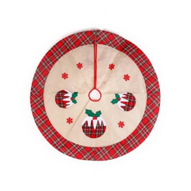 Shatchi Christmas Tree Skirt Pudding 86 cmy,4pcs Brown