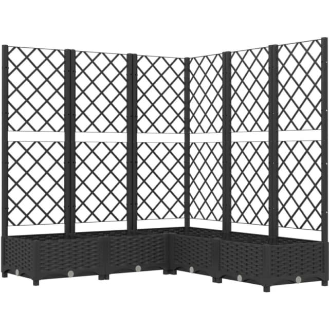 VIDAXL Garden Planter with Trellis Black 120x120x121.5cm pp Vidaxl 8720286876244