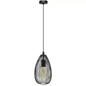 Clevedon Wire Frame Pendant Ceiling Light Black - Eglo