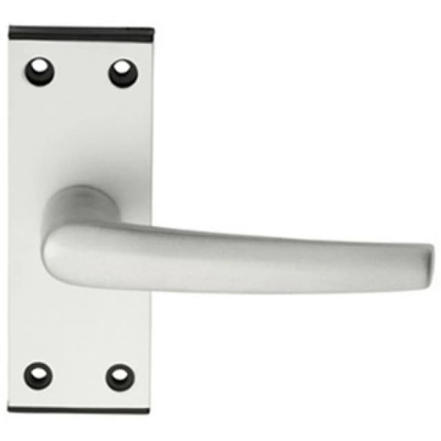 Loops PAIR Straight Lever on Latch Backplate Door Handle 102 x 38mm Satin Aluminium Multi