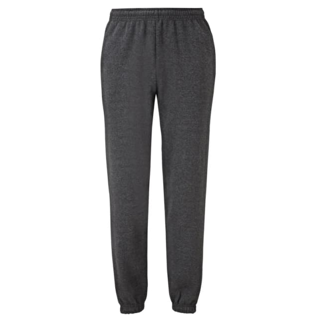 Fruit Of The Loom Classic Heather Elasticated Hem Jogging Bottoms Grey unisex