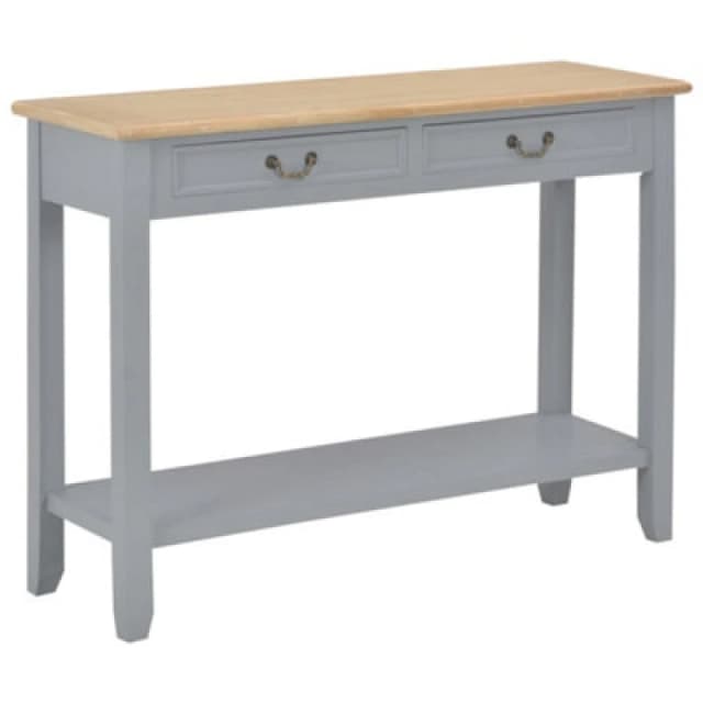 vidaXL Console Table Grey 110x35x80cm Wood Side Cabinet Stand Hall End Drawer