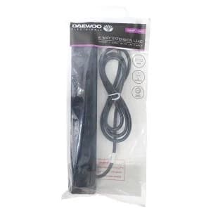 Daewoo 6-Way 2m Extension Lead - Black
