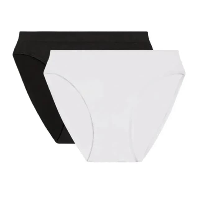 Dim Set of 2 Womens Panties DIM Microfibre Pockets Eco Noir Female 42/44