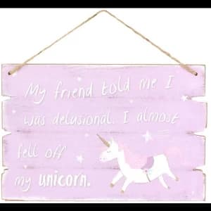 Purple Unicorn Hanging Sign