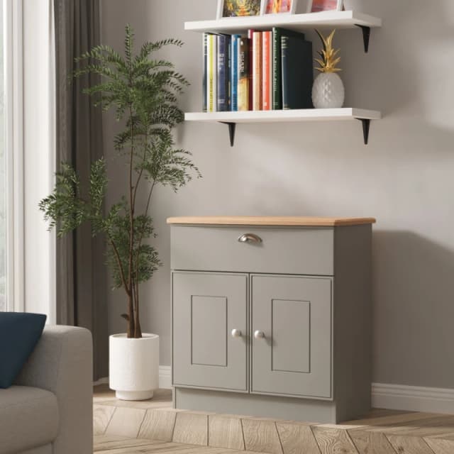 Ready Assembled 2 U Albert 1 Drawer 2 Door Sideboard (Ready Assembled) in Dark Grey Size: Medium Dark Grey Unisex Medium