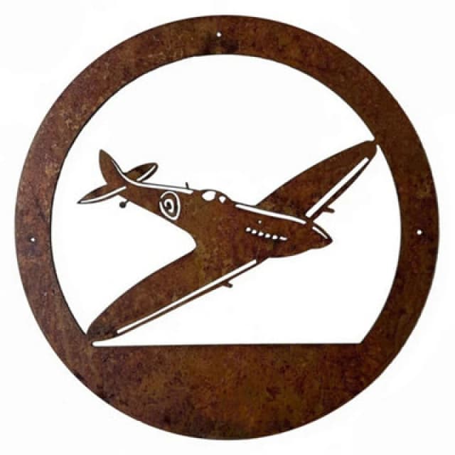 Poppy Forge Spitfire Wall Art With No Text - Large - H49.5cm - Black