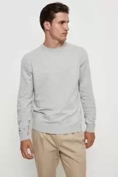 Cotton Rich Light Grey Knitted Crew Neck Jumper