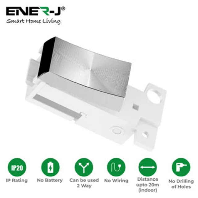Ener-J 1 Gang Grid Switch - Click Minigrid Style Satin Chrome, Ws1084