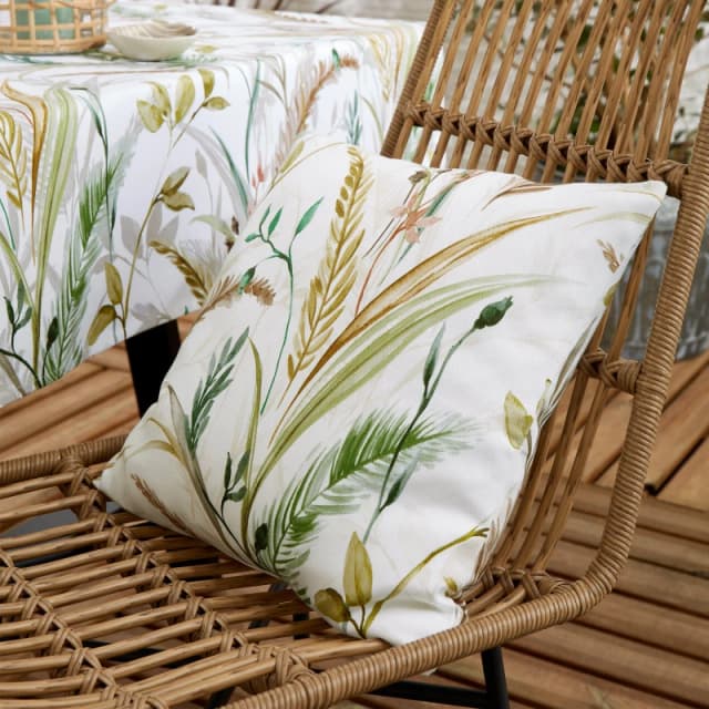 RHS Ornamental Grasses Shower Proof Outdoor Cushion Cushions 43x43cm Beige 42481569043