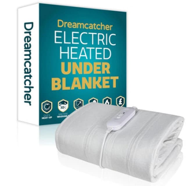 Dreamcatcher Single Electric Blanket Heated Single Bed Underblanket Polyester Detachable Control 3 Heat Settings