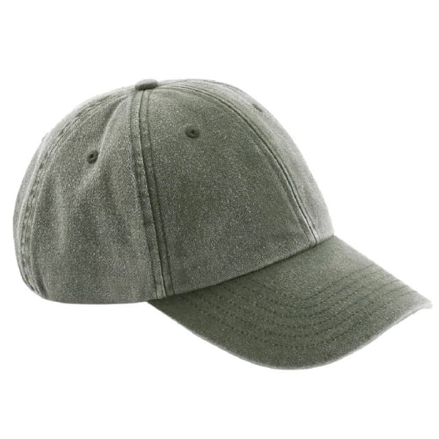 Beechfield Beechfield Men Low Profile Vintage Denim-Look Cap Pack of 2 in Olive Olive One Size Male 5059269084103