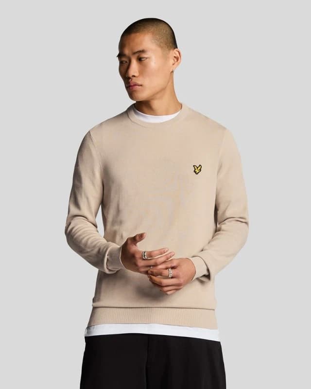 Lyle & Scott Mens Cotton Crew Neck Jumper in Cove