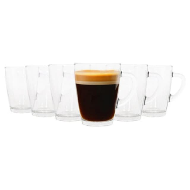 LAV Vega Glass Coffee Cups - 350ml - Pack of 6 Clear unisex