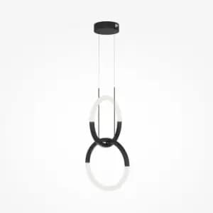 Maytoni Node Modern 2 Light Integrated LED Pendant Ceiling Light Black 3000K