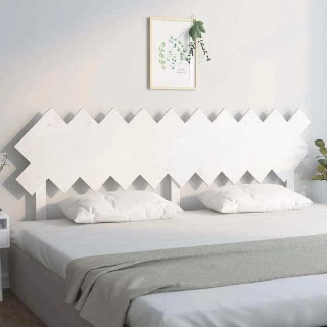 Vidaxl Bed Headboard White 196X3X80.5cm Solid Wood Pine, White 819241