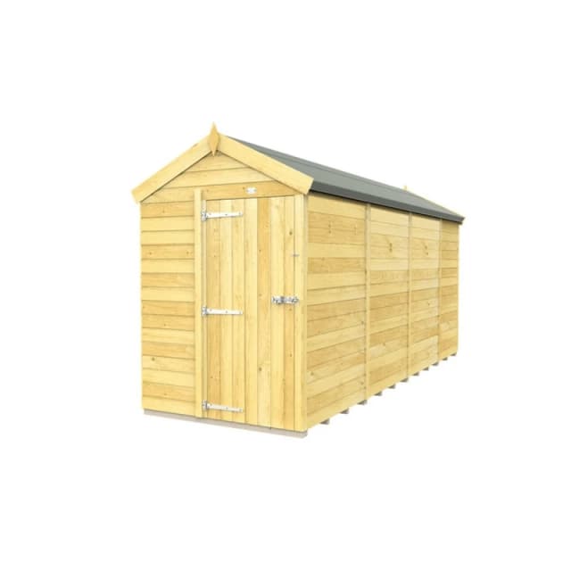 Buttercup Farm 5 x 15 Feet Apex Shed - Single Door W/O Window - L454 x W147 x H217cm in Brown Brown Unisex