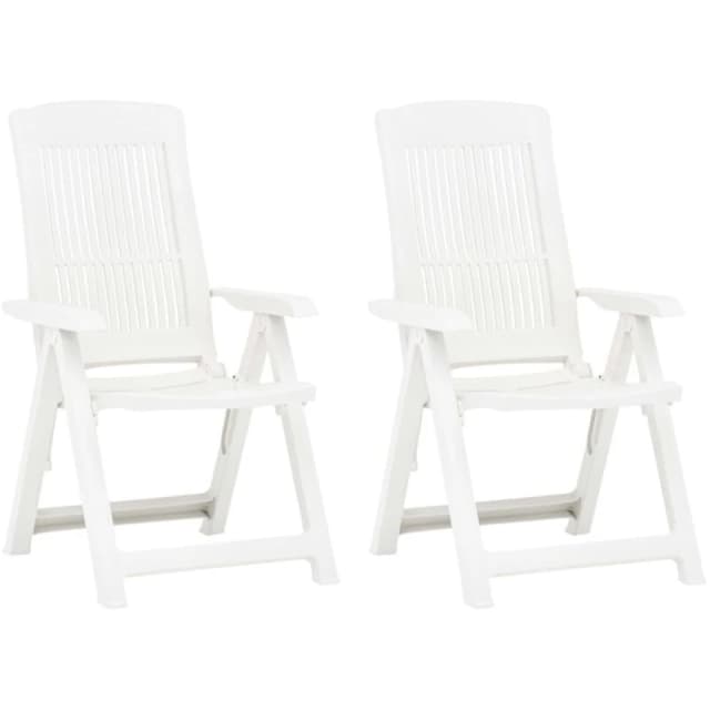 VIDAXL Garden Reclining Chairs 2 pcs Plastic White Vidaxl 8719883859507