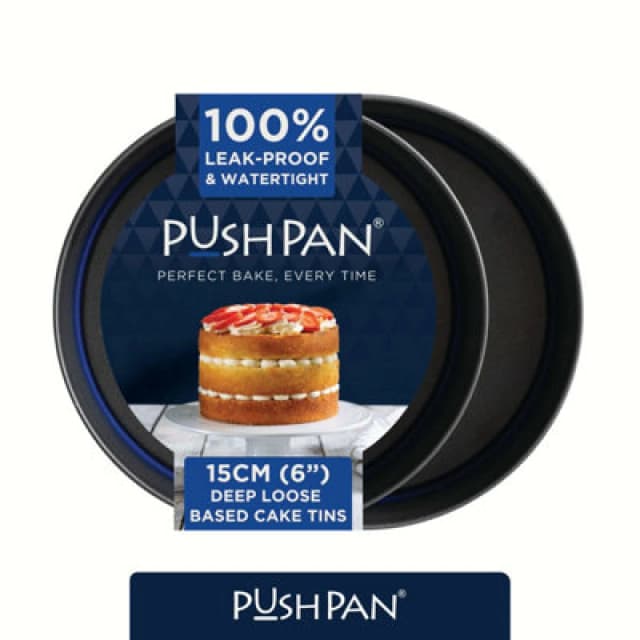 Wham Pushpan Set Of 2 X 6" Deep Cake Tins Grey/pewter