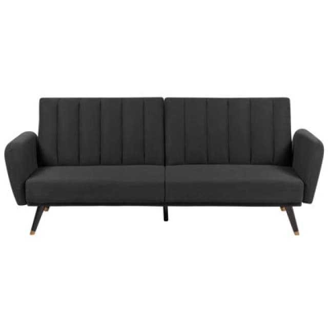 Beliani Sofa Bed 3 Seater Vimmerby Fabric Black