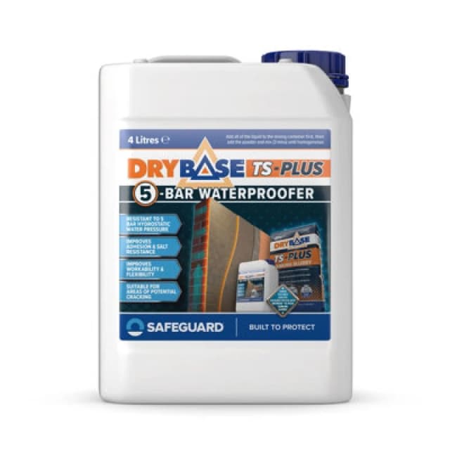 Drybase Ts-Plus 5-Bar Waterproofer (4L) - Additive For Tanking Slurry. Boosts Waterproofing To 5 Bar For Concrete & Masonry