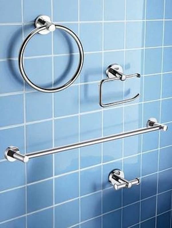 Showerdrape Modernity Chrome Stainless Steel Wall Mounted 4 Piece Bathroom Accessory Set Silver