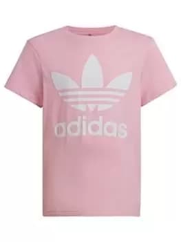 Adidas Originals Junior Unisex Trefoil T-Shirt - Pink/White
