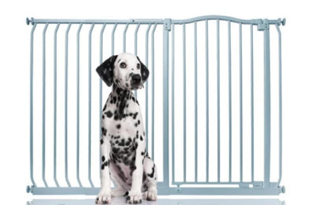 Bettacare Extra Tall Curved Top Dog Gate, 134Cm - 143Cm, Matt Grey, Extra Tall 100Cm In Height, Pressure Fit Pet Gate