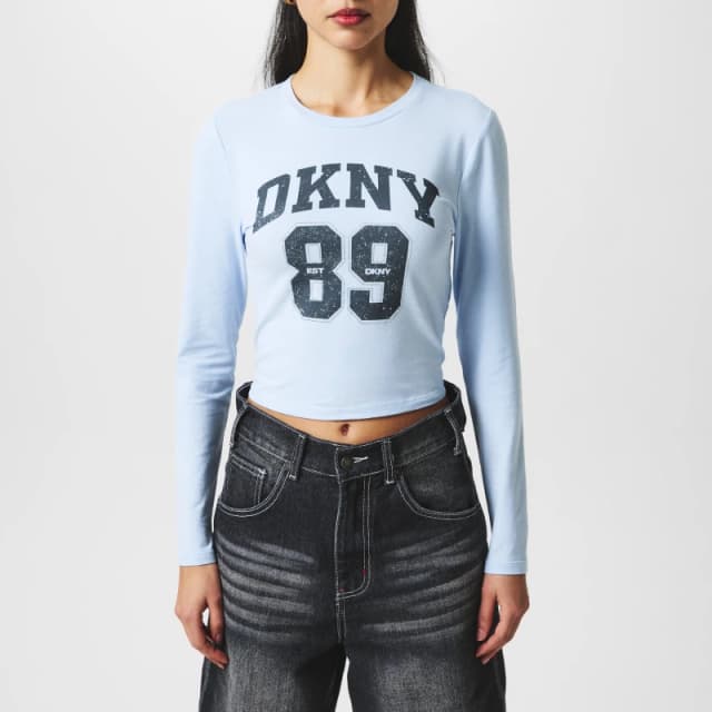 DKNY 1989 Logo Long Sleeve T-Shirt - Blue Blue 8