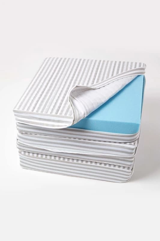 Homescapes Quilted Cotton 3 Seater Orthopaedic Booster Cushion Cover in Grey Grey Unisex