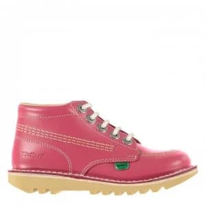 Kickers Kickers Childrens Hi Boots - Pink Leather