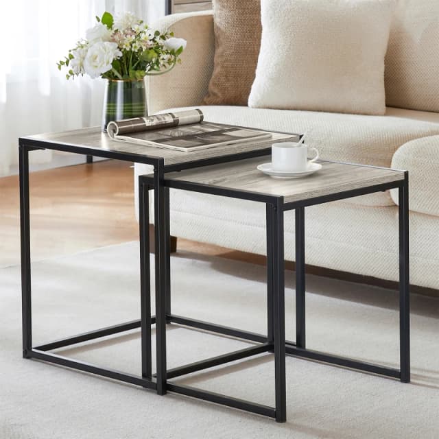 Lassic Vida Designs Brooklyn Nest of 2 Tables Grey unisex Set of 2