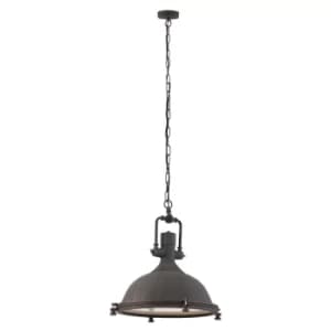 Eliga Dome Pendant Ceiling Lights Brown Rust, Glass Matt