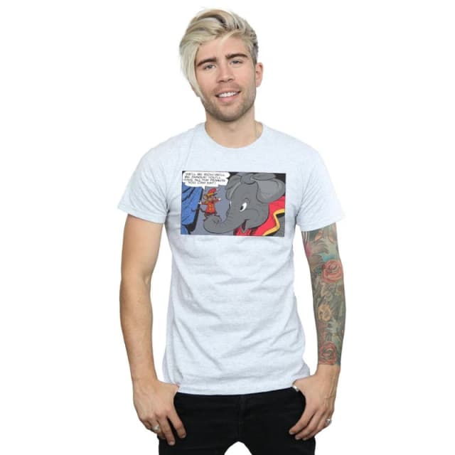 Disney Men Dumbo Rich And Famous T-Shirt in Grey Size: Small Grey S Male 5057955955164