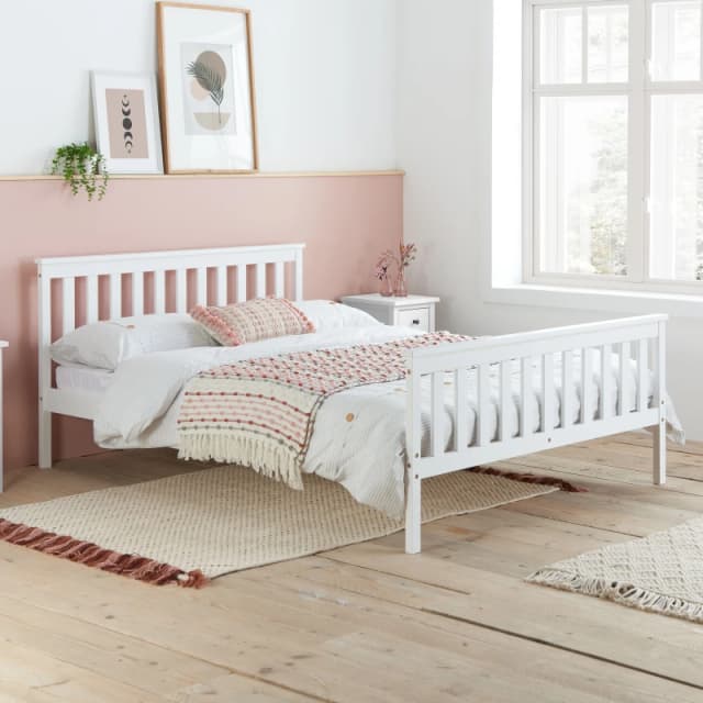 Birlea Oxford 4ft6 Double White Wooden Bed Frame