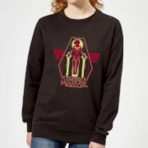 Captain Marvel Flying Warrior Womens Sweatshirt - Black