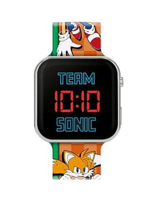 Sonic The Hedgehog LED Strap Watch, Multi, Women Print W0D8F Female