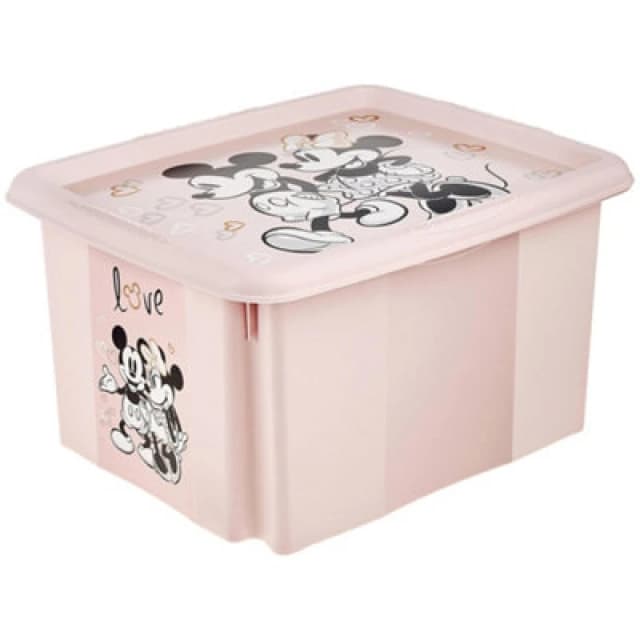 Keeeper Minnie Mouse Storage Box With Lid 24 Litre Nordic Pink