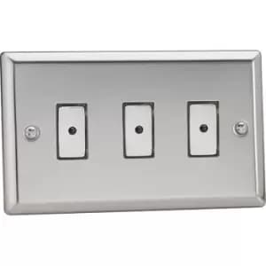 Varilight 3-Gang V-Pro Eclique2 Touch/Remote Control LED Dimmer - Polished Chrome - JCE103