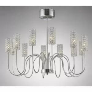Martina pendant lamp 12 polished chrome/crystal bulbs