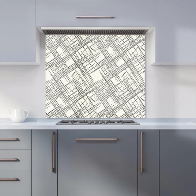 Warren Reed - Designer Monochrome Distressted Pattern Kitchen Splashback in Grey Size: 700mm x 650mm Grey Unisex 700mm x 650mm