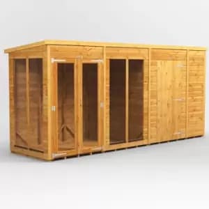14x4 Power Pent Summerhouse Combi Building including 6ft Side Store