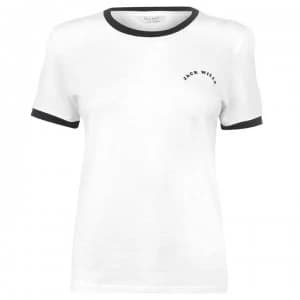 Jack Wills Trinkey Ringer T Shirt - White
