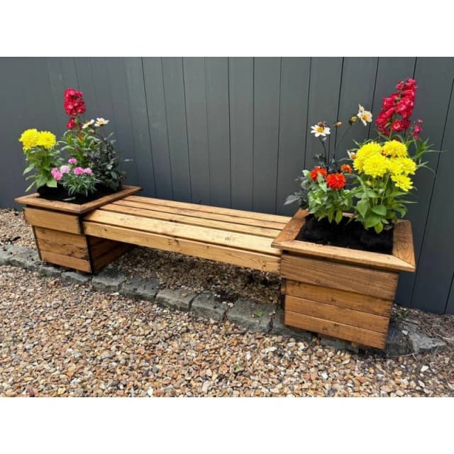 Charles Taylor Knights Double Planter Bench Flat Packed - L47 x W189 x H39cm in Brown Brown Unisex
