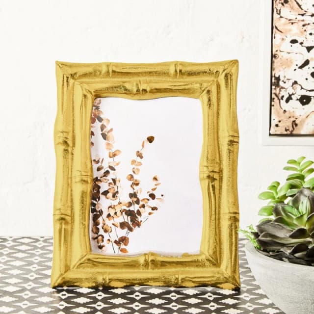 Orsina Hiba Gold Finish Bamboo Effect Photo Frame 5X7In