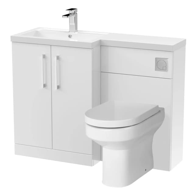 Balterley Floor Standing Vanity Basin WC Unit Pan Seat Cistern Left Hand White White