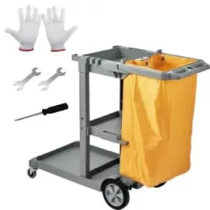 VEVOR Janitorial Trolley Cleaning Cart with PVC Bag for Housekeeping Office