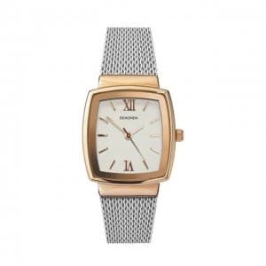 Sekonda Square Dial Rose Tone & Stainless Steel Mesh Ladies Watch 40074
