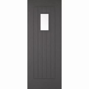 LPD Timber Composite External Door Suffolk Charcoal Grey Glazed - 1981mm x 762mm (30 Inches)