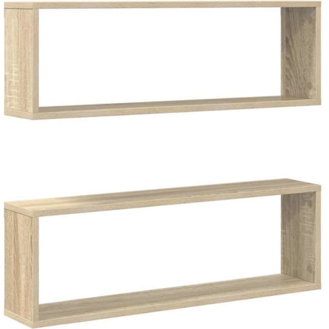 VIDAXL Vidaxl - Wall Cube Shelf 2 pcs Sonoma Oak 80x15x26.5cm Engineered Wood 8720286595336